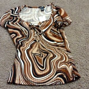 Lace up short sleeve shirt